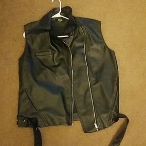 Faux leather vest